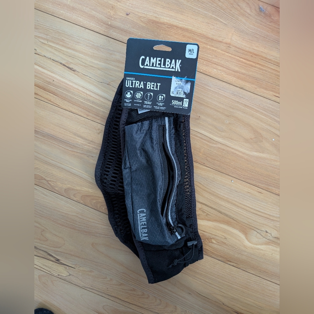 NEW CamelBak Unisex Ultra Belt 17oz 500ML Black Size M/L - Missing Bottle